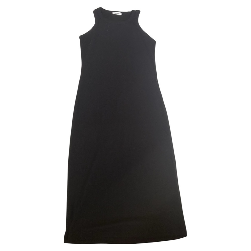Cherish black ribbed racerback sleeveless maxi dress